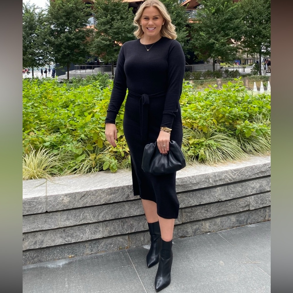 TopShop black sweater midi dress size US10